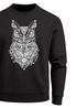 Sweatshirt Herren Eule Atzekenmuster Boho Bohamian Atzec Owl geometrisch Rundhals-Pullover Neverless®preview
