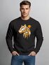 Sweatshirt Herren Fashion Polygon Print Luchs Wald Tiere Outdoor Motiv Rundhals-Pullover Fashion Streetwear Neverless®preview