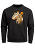 Sweatshirt Herren Fashion Polygon Print Luchs Wald Tiere Outdoor Motiv Rundhals-Pullover Fashion Streetwear Neverless®preview