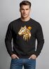 Sweatshirt Herren Fashion Polygon Print Luchs Wald Tiere Outdoor Motiv Rundhals-Pullover Fashion Streetwear Neverless®preview