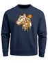 Sweatshirt Herren Fashion Polygon Print Luchs Wald Tiere Outdoor Motiv Rundhals-Pullover Fashion Streetwear Neverless®preview
