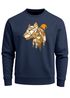 Sweatshirt Herren Fashion Polygon Print Luchs Wald Tiere Outdoor Motiv Rundhals-Pullover Fashion Streetwear Neverless®preview