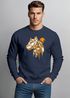 Sweatshirt Herren Fashion Polygon Print Luchs Wald Tiere Outdoor Motiv Rundhals-Pullover Fashion Streetwear Neverless®preview