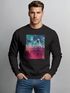 Sweatshirt Herren Frontprint California Pullover Palmen Print im Retro Look Fashion Streetwear Neverless®preview