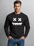 Sweatshirt Herren Frontprint Grunge Print Face Smile Pullover mit Print Fashion Streetwear Neverless®preview