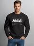 Sweatshirt Herren Frontprint Pullover mit Print Aufdruck Logo Linien Techwear Fashion Streetwear Neverless®preview