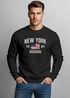 Sweatshirt Herren Frontprint Pullover mit Print Brooklyn College Design USA-Flagge Fashion Streetwear Neverless®preview