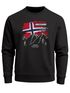 Sweatshirt Herren Frontprint Pullover mit Print Discover Norway Outdoor Design mit Flagge und Bergmotiv Fashion Streetwear Neverless®preview