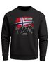 Sweatshirt Herren Frontprint Pullover mit Print Discover Norway Outdoor Design mit Flagge und Bergmotiv Fashion Streetwear Neverless®preview