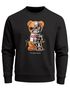 Sweatshirt Herren Frontprint Pullover mit Print I’ll Bear Back Teddy mit Cyborg Design Fun Streetwear Fashion Neverless®preview