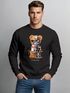Sweatshirt Herren Frontprint Pullover mit Print I’ll Bear Back Teddy mit Cyborg Design Fun Streetwear Fashion Neverless®preview