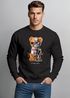 Sweatshirt Herren Frontprint Pullover mit Print I’ll Bear Back Teddy mit Cyborg Design Fun Streetwear Fashion Neverless®preview