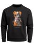 Sweatshirt Herren Frontprint Pullover mit Print I’ll Bear Back Teddy mit Cyborg Design Fun Streetwear Fashion Neverless®preview