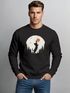 Sweatshirt Herren Frontprint Pullover mit Print Naturmotiv mit Katze Sonne Outdoor Fashion Streetwear Neverless®preview