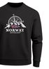 Sweatshirt Herren Frontprint Pullover mit Print Norway Flag Outdoor Kompass Design Adventure Fashion Streetwear Neverless®preview
