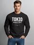 Sweatshirt Herren Frontprint Pullover mit Print Tokio Asia Fashion Streetwear Typographie Grafik Aufdruck Neverless®preview