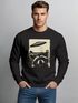 Sweatshirt Herren Frontprint Pullover mit Print Ufo Katze Scifi Fashion Streetwear Neverless®preview