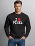 Sweatshirt Herren I Love Pixel Rundhals-Pullover Moonworks®preview