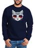 Sweatshirt Herren Katze mit Sonnenbrille Rundhals-Pullover MoonWorks®preview