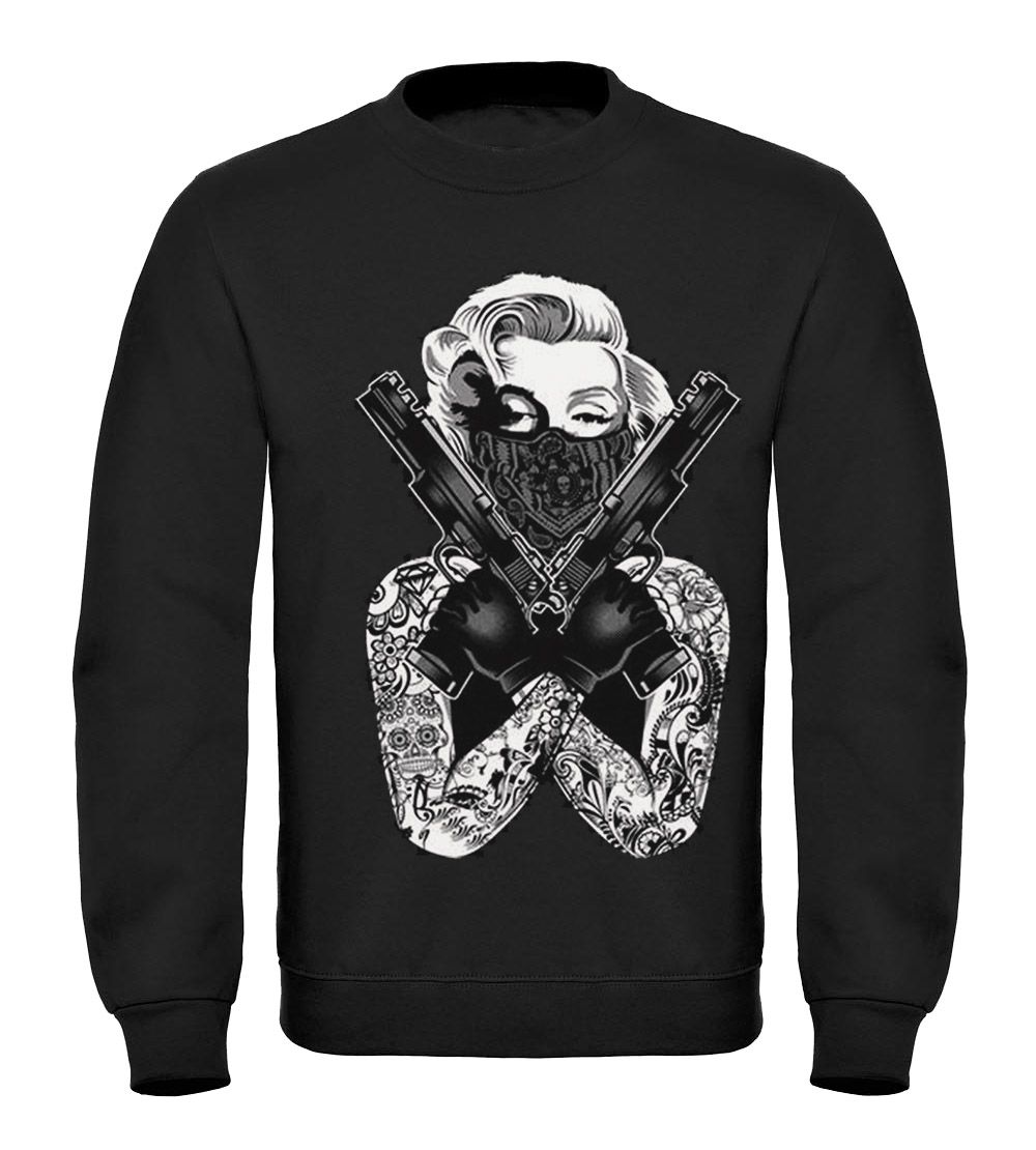 Sweatshirt Herren Marilyn Monroe Gangster Pullover ohne ...