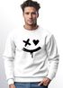 Sweatshirt Herren mit Aufdruck Motiv Smile Print Rundhals-Pullover Fashion Streetwear Neverless®preview