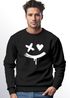 Sweatshirt Herren mit Aufdruck Motiv Smile Print Rundhals-Pullover Fashion Streetwear Neverless®preview