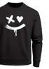Sweatshirt Herren mit Aufdruck Motiv Smile Print Rundhals-Pullover Fashion Streetwear Neverless®preview