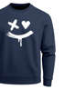 Sweatshirt Herren mit Aufdruck Motiv Smile Print Rundhals-Pullover Fashion Streetwear Neverless®preview