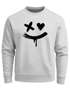 Sweatshirt Herren mit Aufdruck Motiv Smile Print Rundhals-Pullover Fashion Streetwear Neverless®preview