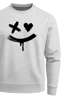 Sweatshirt Herren mit Aufdruck Motiv Smile Print Rundhals-Pullover Fashion Streetwear Neverless®preview