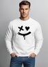 Sweatshirt Herren mit Aufdruck Motiv Smile Print Rundhals-Pullover Fashion Streetwear Neverless®preview