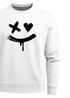 Sweatshirt Herren mit Aufdruck Motiv Smile Print Rundhals-Pullover Fashion Streetwear Neverless®preview