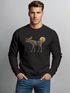 Sweatshirt Herren mit Aufdruck Polygon Elch Outdoor Motive Wandern Natur Wald Rundhals-Pullover Fashion Streetwear Neverless®preview