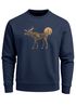 Sweatshirt Herren mit Aufdruck Polygon Elch Outdoor Motive Wandern Natur Wald Rundhals-Pullover Fashion Streetwear Neverless®preview