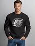 Sweatshirt Herren Motorrad Biker Totenkopf Skull Wings Vintage Rundhals-Pullover Neverless®preview