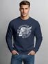 Sweatshirt Herren Motorrad Biker Totenkopf Skull Wings Vintage Rundhals-Pullover Neverless®preview