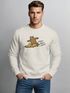 Sweatshirt Herren ohne Kapuze Frontprint Bär auf Surfbrett Pullover Aufdruck Print Fashion Streetwear Neverless®preview
