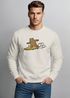 Sweatshirt Herren ohne Kapuze Frontprint Bär auf Surfbrett Pullover Aufdruck Print Fashion Streetwear Neverless®preview