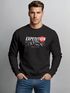 Sweatshirt Herren ohne Kapuze Frontprint Grafik Bergmotiv Pullover mit Print Outdoor Fashion Streetwear Neverless®preview