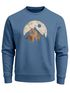 Sweatshirt Herren ohne Kapuze Frontprint mit Berg und Sonne – Outdoor Streetwear Männer Fashion Neverless®preview