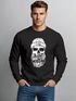 Sweatshirt Herren ohne Kapuze Frontprint Moin Skull Totenkopf Anker Nordic Streetwear Pullover Fashion Neverless®preview