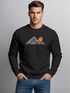 Sweatshirt Herren ohne Kapuze Frontprint Mountain Lines Rundhals-Pullover Fashion Outdoor Streetwear Neverless®preview