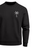 Sweatshirt Herren ohne Kapuze Frontprint Palmen Brustlogo Minimal Palm Tree Pullover Fashion Streetwear Neverless®preview