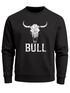 Sweatshirt Herren ohne Kapuze Frontprint Pullover Bullenschädel Distressed Design Aufdruck Fashion Streetwear Neverless®preview