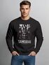 Sweatshirt Herren ohne Kapuze Japan Samurai Frontprint Rundhals-Pullover Fashion Streetwear Männer Neverless®preview
