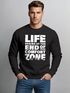 Sweatshirt Herren ohne Kapuze Spruch End of your comfort Zone Pullover Graphic Fashion Streetwear Neverless®preview