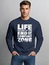 Sweatshirt Herren ohne Kapuze Spruch End of your comfort Zone Pullover Graphic Fashion Streetwear Neverless®preview