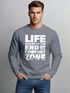 Sweatshirt Herren ohne Kapuze Spruch End of your comfort Zone Pullover Graphic Fashion Streetwear Neverless®preview