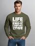 Sweatshirt Herren ohne Kapuze Spruch End of your comfort Zone Pullover Graphic Fashion Streetwear Neverless®preview