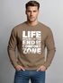 Sweatshirt Herren ohne Kapuze Spruch End of your comfort Zone Pullover Graphic Fashion Streetwear Neverless®preview